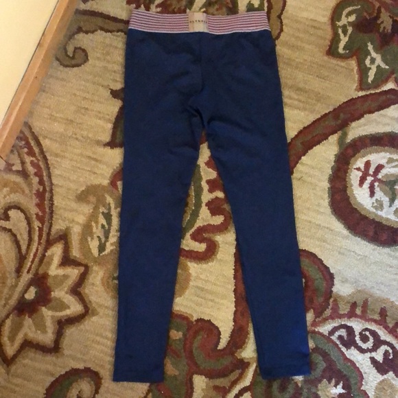 OLYMPIA ACTIVEWEAR size Medium Legging Blue Diamond Embroidered Stripe-Band USA - Picture 11 of 15